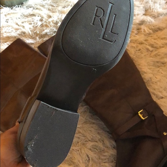 New Ralph Lauren Brown Leather Riding Boots sz 8 - Picture 3 of 4